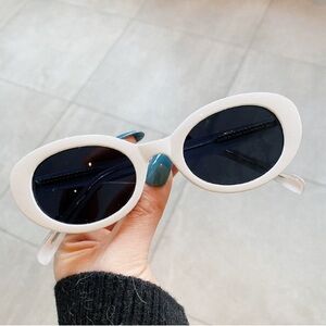 White Oval Women's Sunglasses - Modern Retro Shades